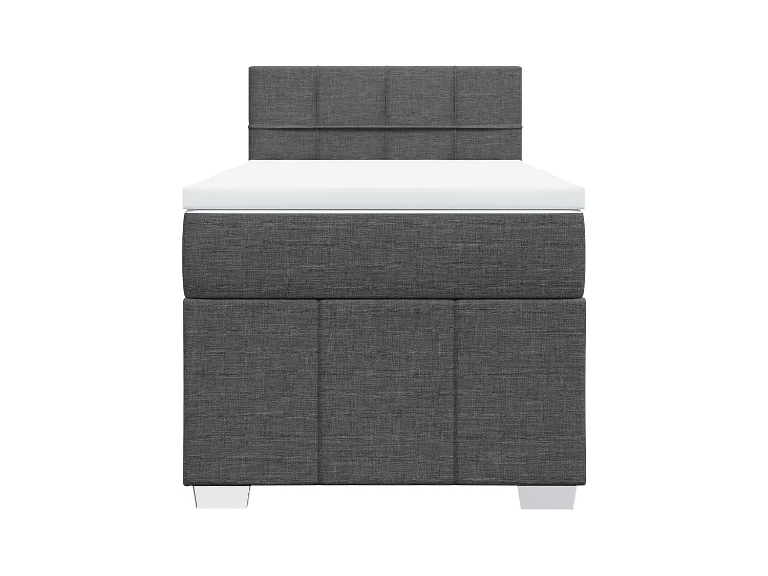 Sommier à lattes de lit avec matelas Gris foncé 90x200 cm Tissu