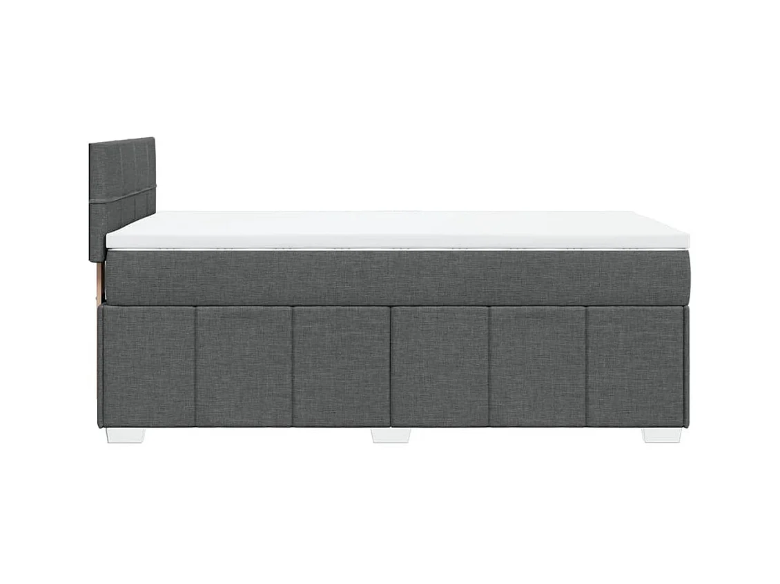 Sommier à lattes de lit avec matelas Gris foncé 90x200 cm Tissu