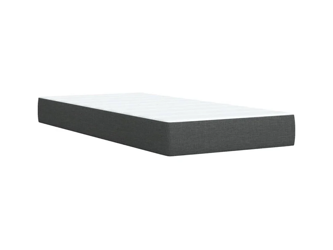 Sommier à lattes de lit avec matelas Gris foncé 90x200 cm Tissu