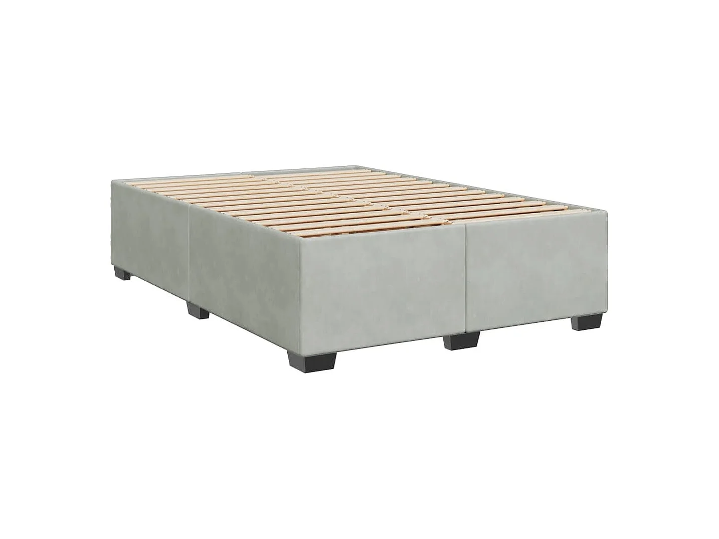 Boxspring met matras fluweel lichtgrijs 160x200 cm