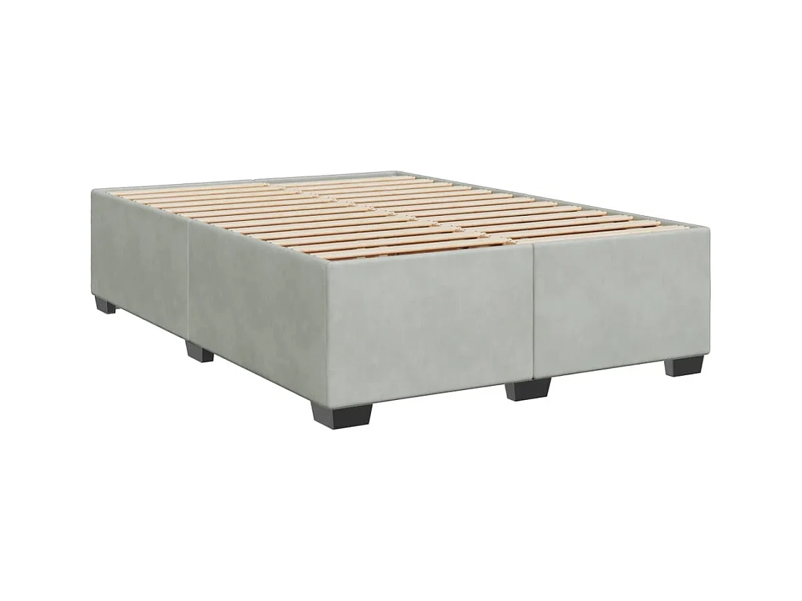 Sommier à lattes de lit et matelas Gris clair 160x200cm Velours