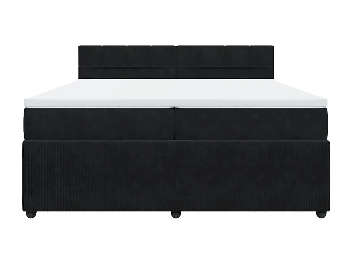 Sommier à lattes de lit et matelas Noir 200x200 cm Velours