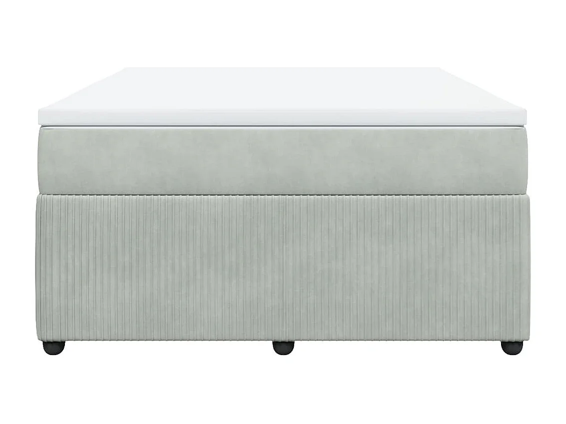 Sommier à lattes de lit et matelas Gris clair 140x200cm Velours