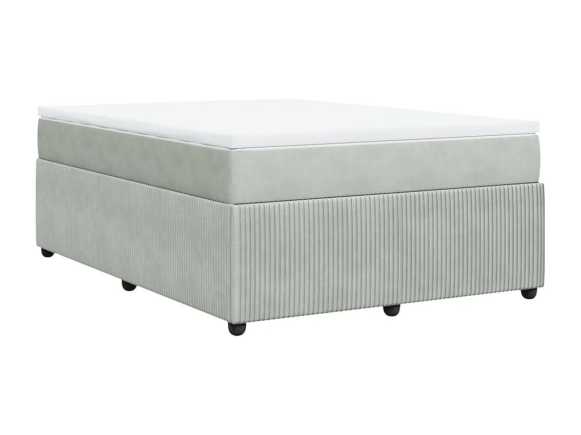Sommier à lattes de lit et matelas Gris clair 140x200cm Velours