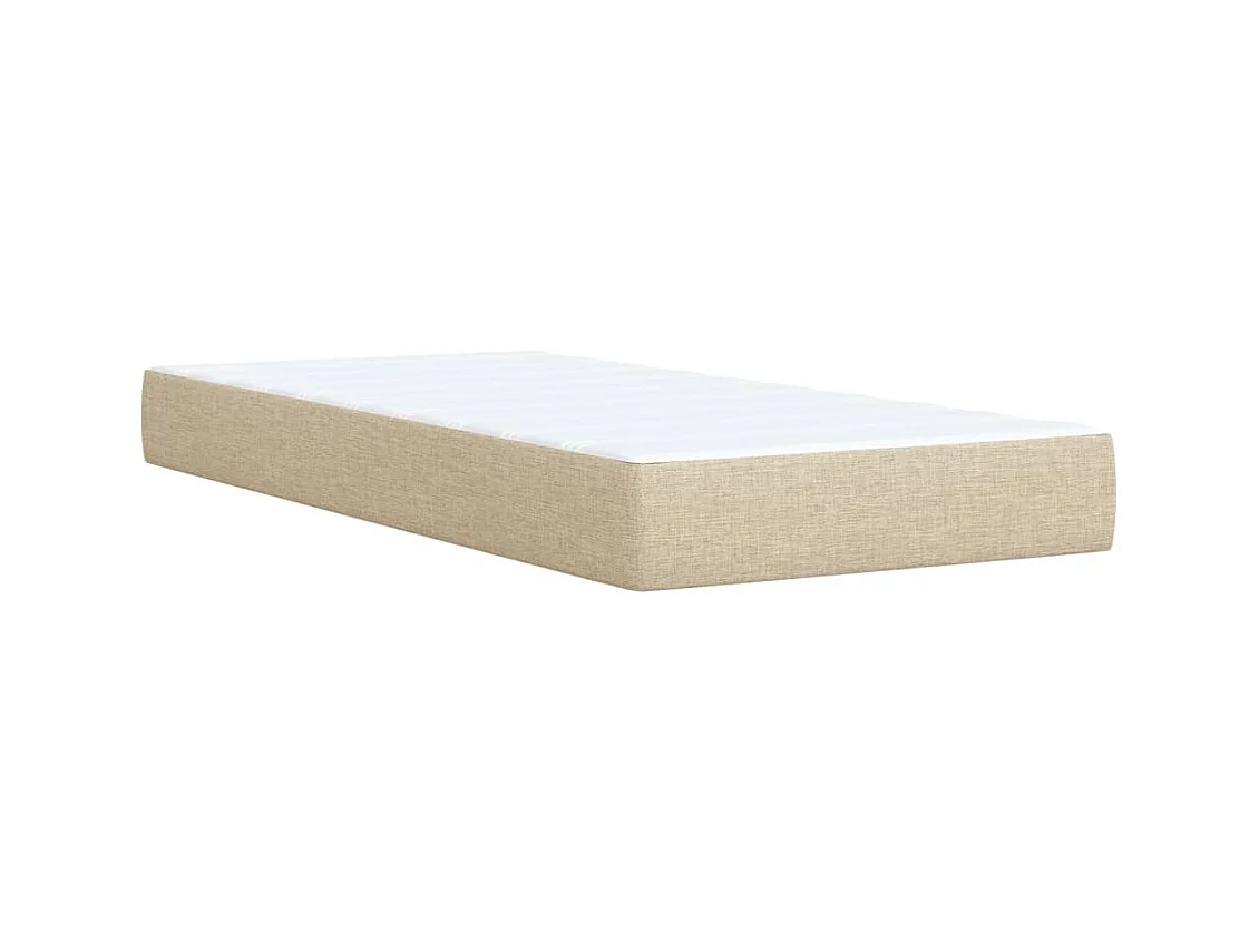 Sommier à lattes de lit avec matelas Crème 90x200 cm Tissu