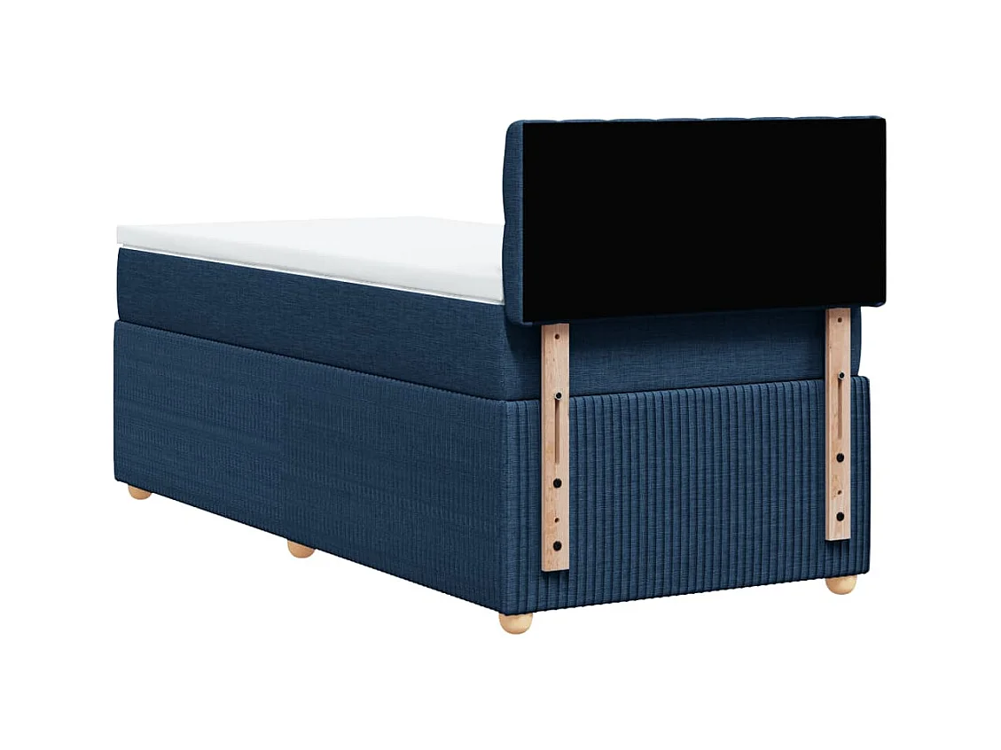 Sommier à lattes de lit avec matelas Bleu 90x200 cm Tissu