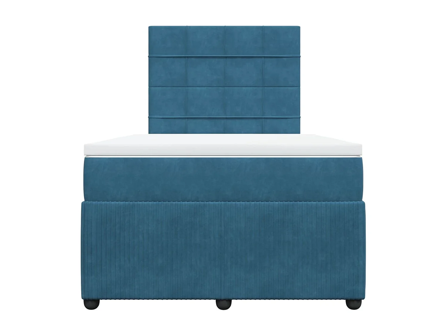 Cama box spring con colchón terciopelo azul 120x200 cm