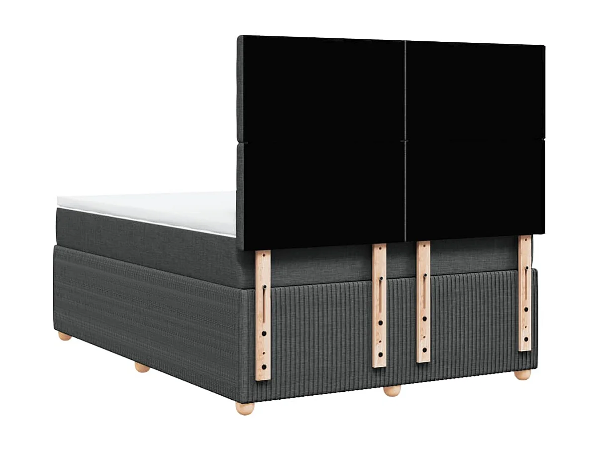 Sommier à lattes de lit avec matelas Gris foncé 140x190cm Tissu