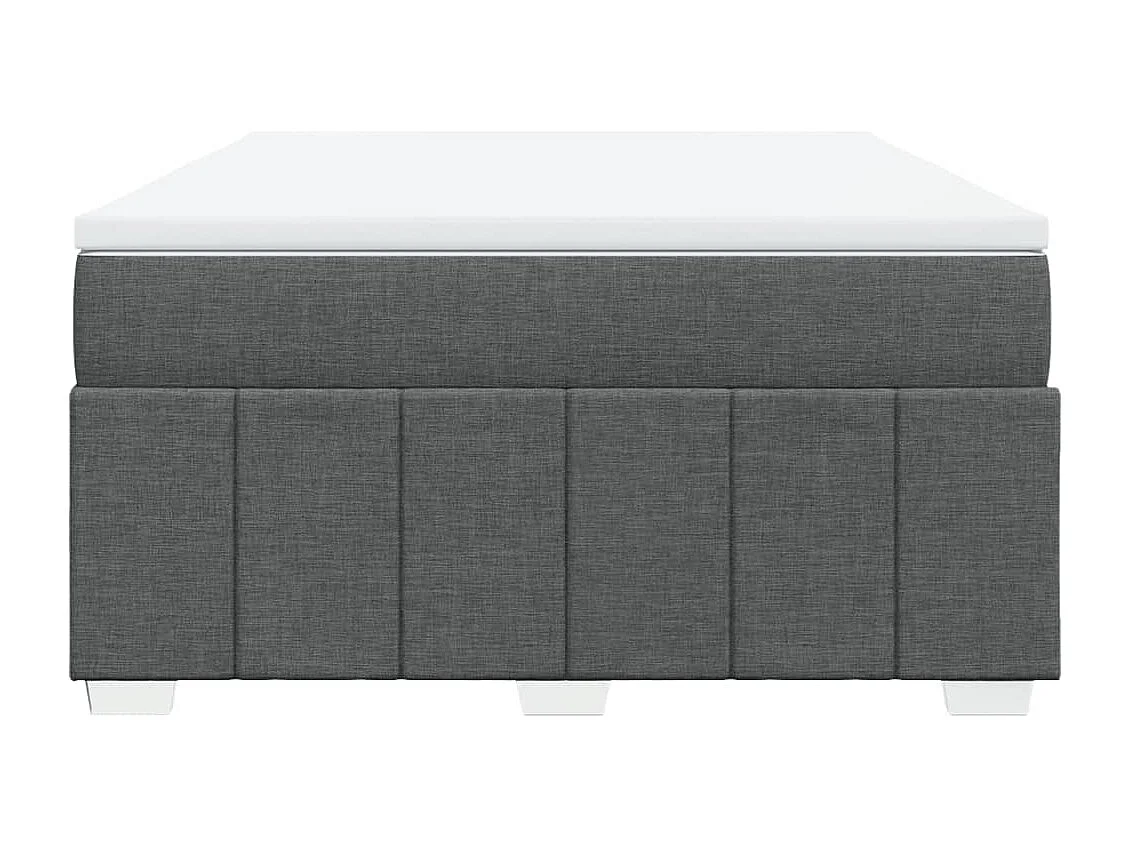 Boxspring met matras stof donkergrijs 140x200 cm