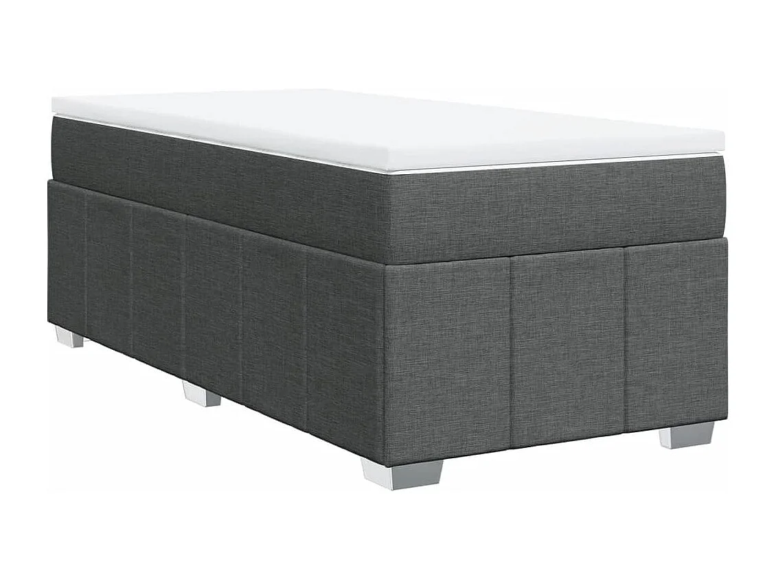 Sommier à lattes de lit avec matelas Gris foncé 90x200 cm Tissu