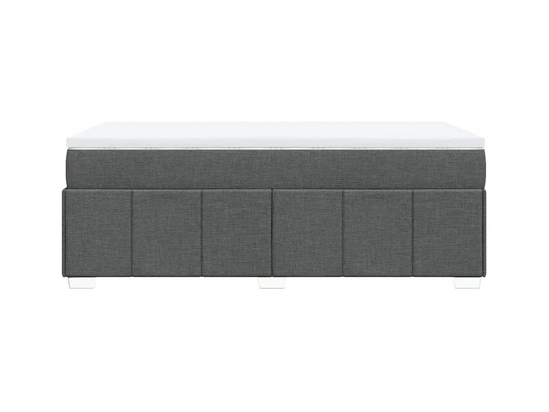Boxspring met matras stof donkergrijs 90x200 cm