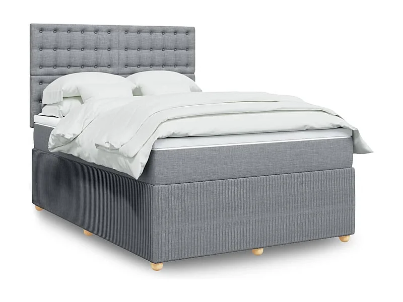 Sommier à lattes de lit avec matelas Gris clair 140x200cm Tissu