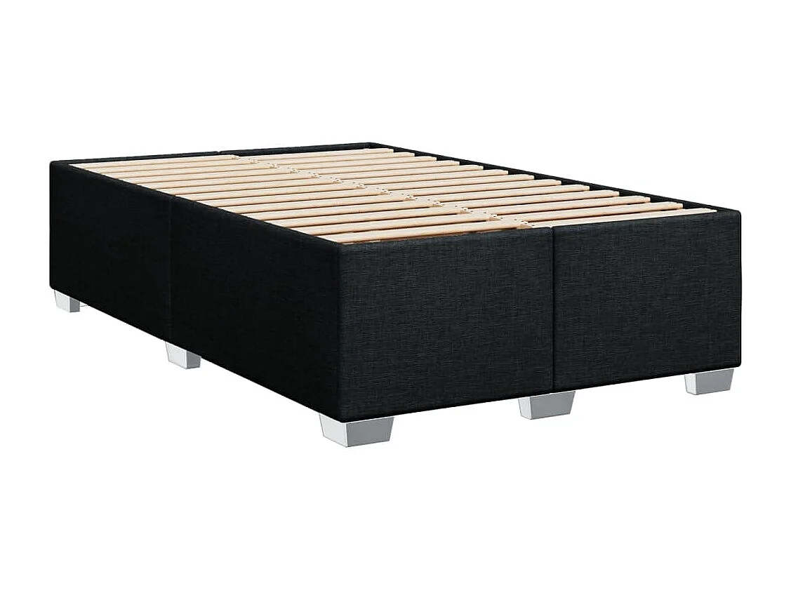 Cama boxspring com colchão 120x190 cm tecido preto