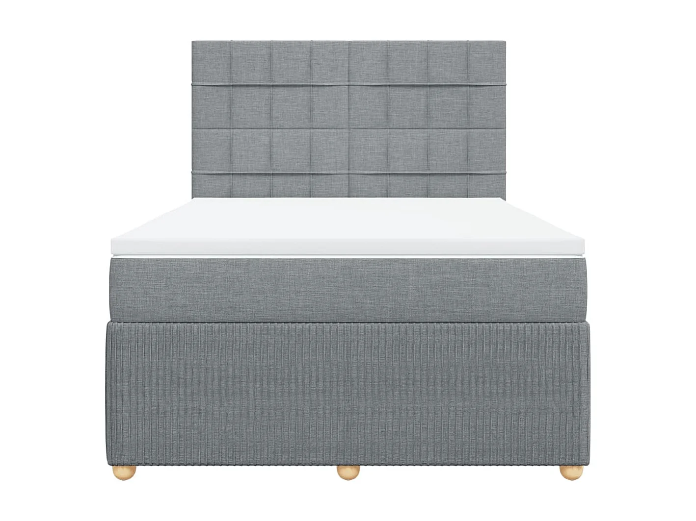 Sommier à lattes de lit avec matelas Gris clair 140x190cm Tissu