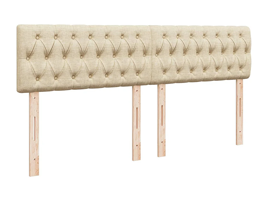 Sommier à lattes de lit avec matelas Crème 200x200 cm Tissu