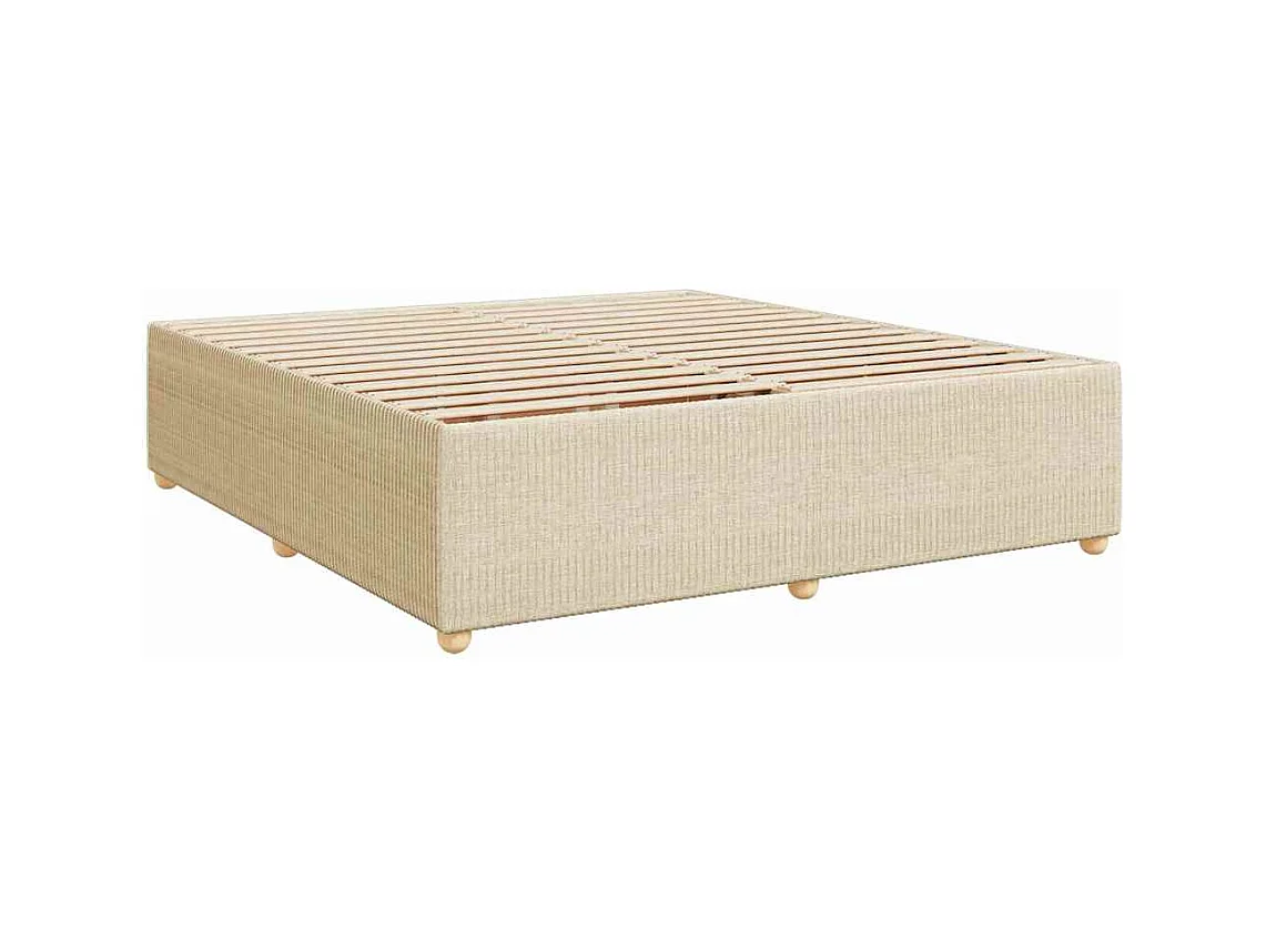 Cama com molas/colchão 200x200 cm tecido cor creme