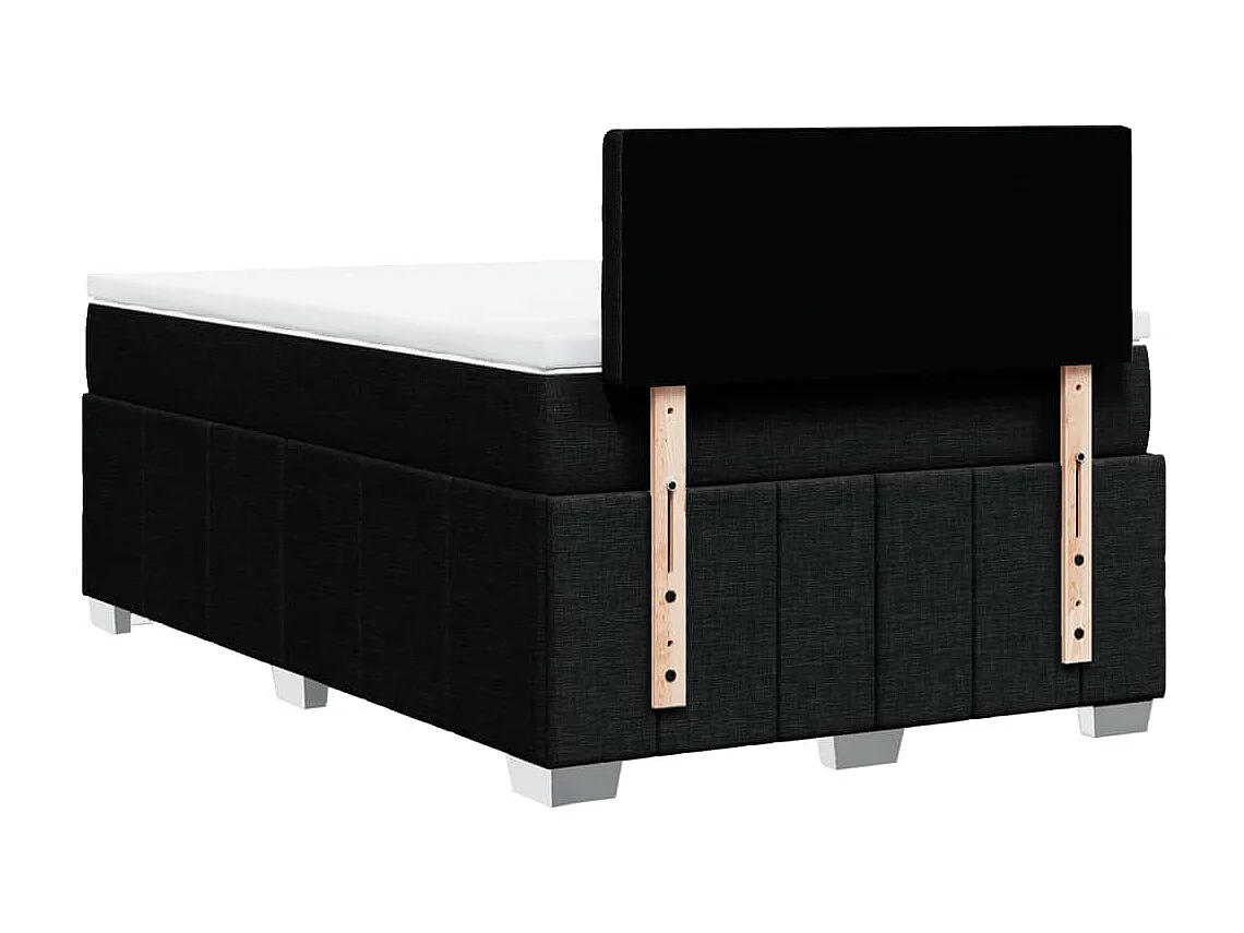 Cama boxspring com colchão 120x190 cm tecido preto