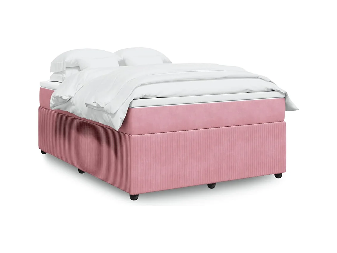 Sommier à lattes de lit avec matelas Rose 140x200 cm Velours