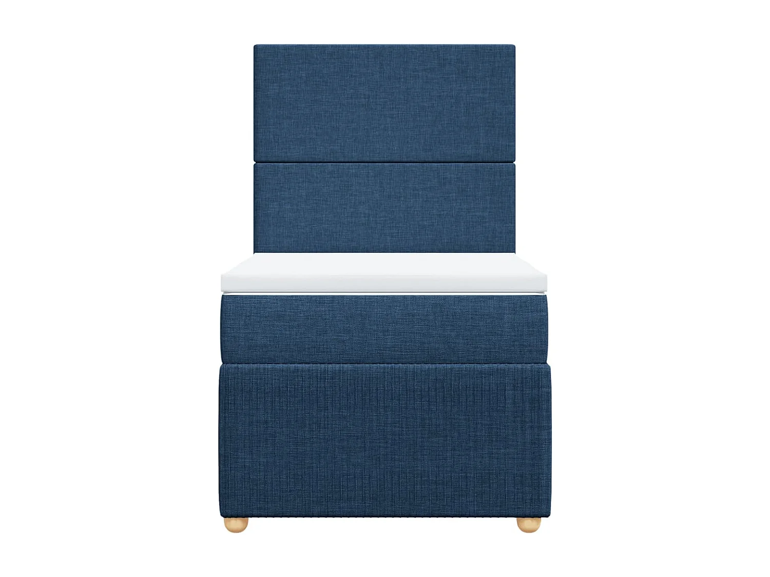 Cama box spring con colchón tela azul 90x200 cm