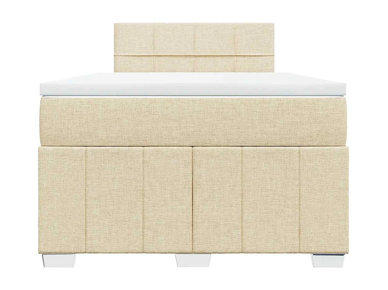 Cama com molas/colchão 120x200 cm tecido cor creme
