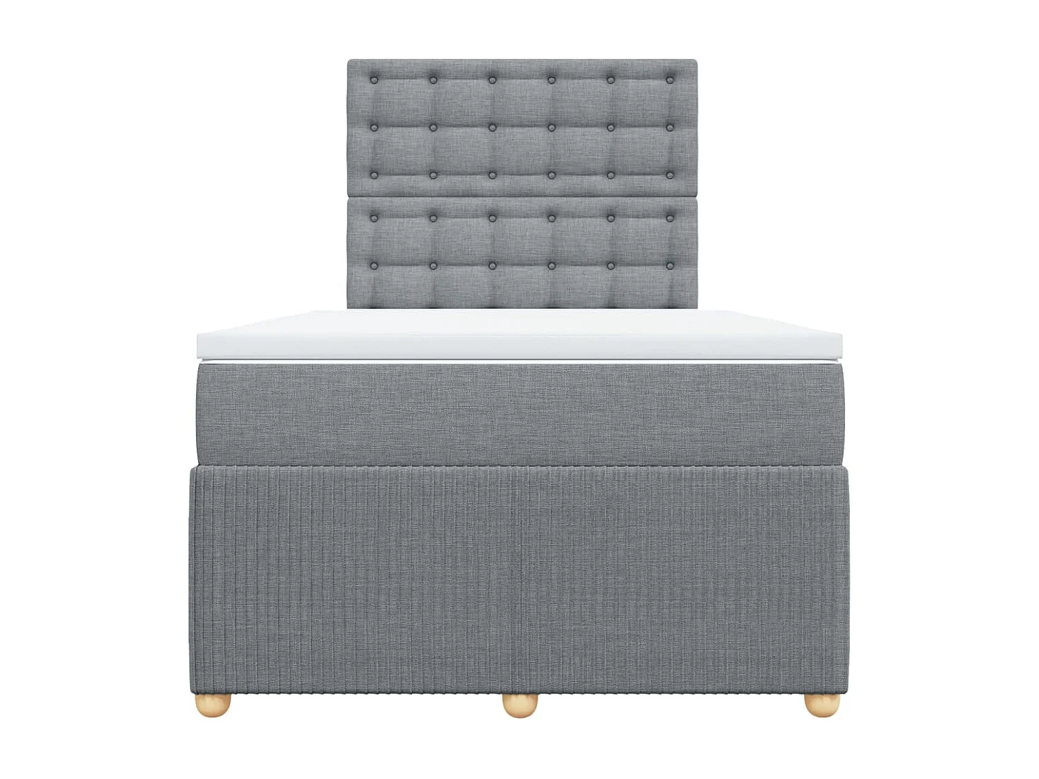 Cama com molas/colchão 120x200 cm tecido cinza-claro