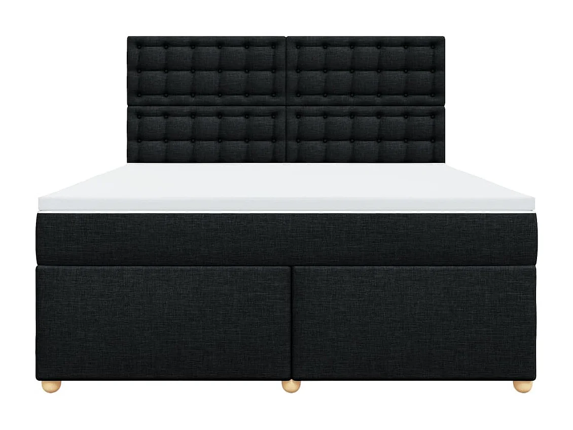 Sommier à lattes de lit avec matelas Noir 180x200 cm Tissu