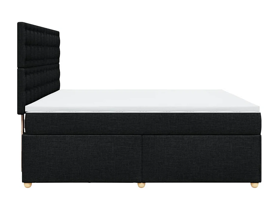 Sommier à lattes de lit avec matelas Noir 180x200 cm Tissu