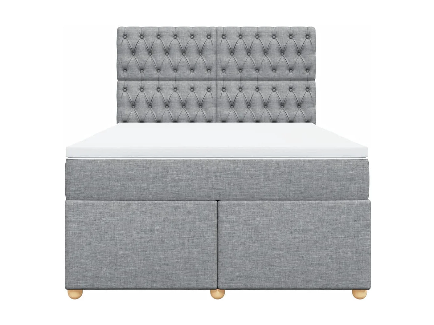 Sommier à lattes de lit avec matelas Gris clair 140x190cm Tissu