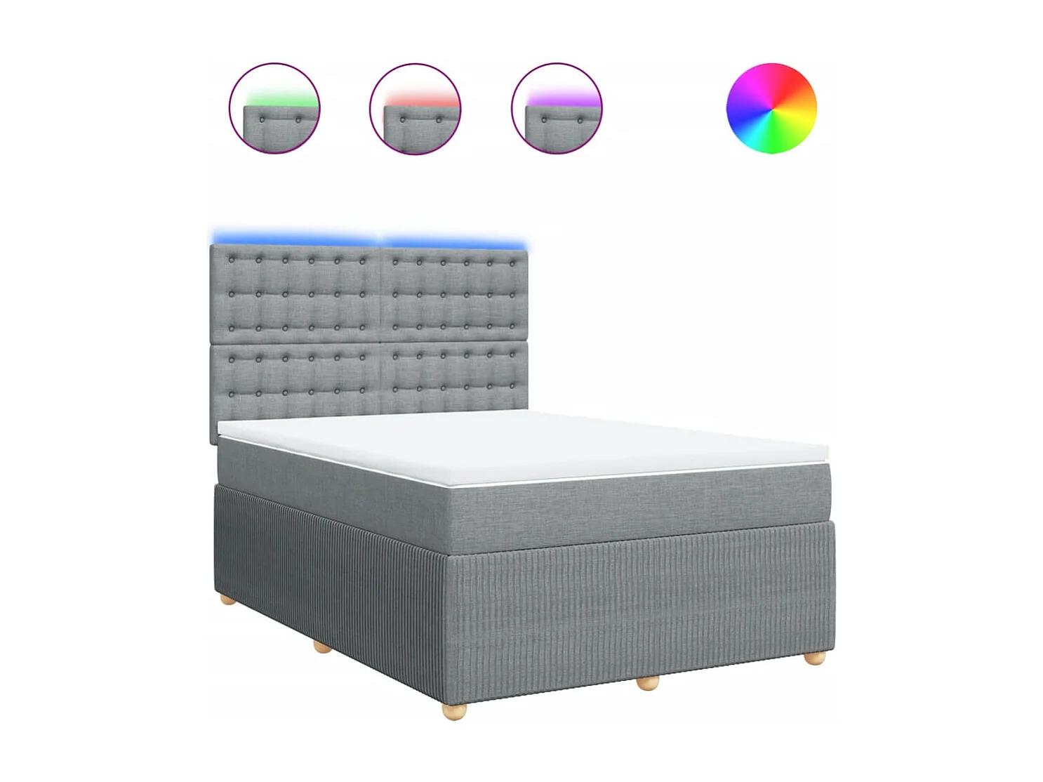 Boxspring met matras stof lichtgrijs 140x200 cm