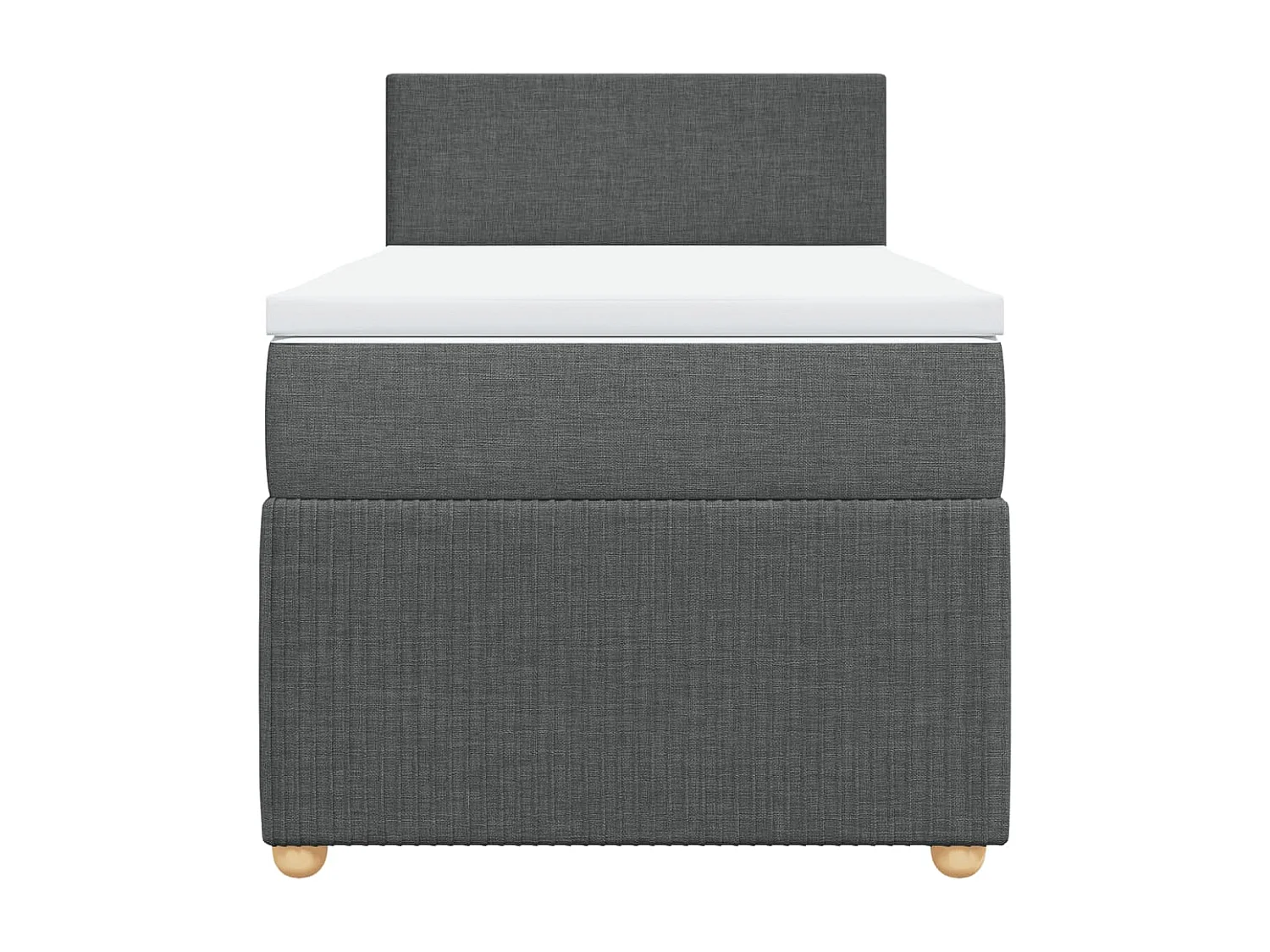 Sommier à lattes de lit avec matelas Gris foncé 100x200cm Tissu
