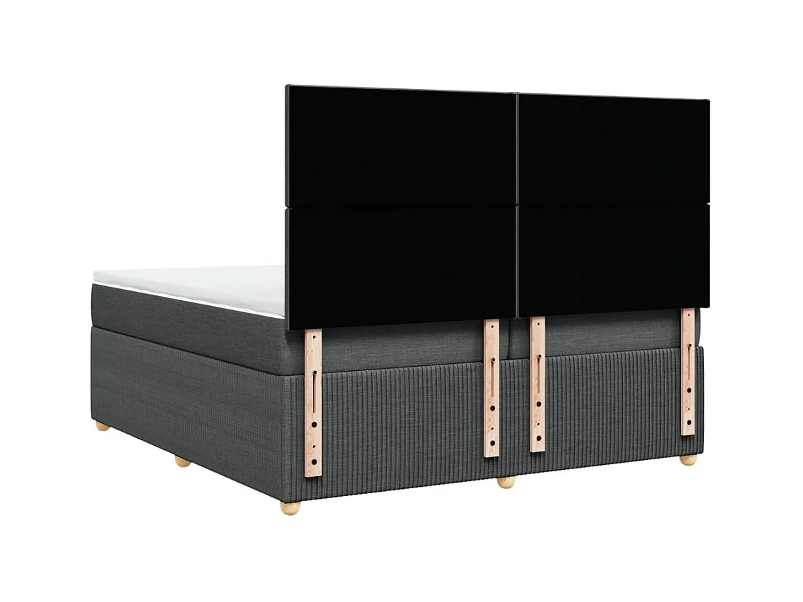 Boxspring met matras stof donkergrijs 200x200 cm