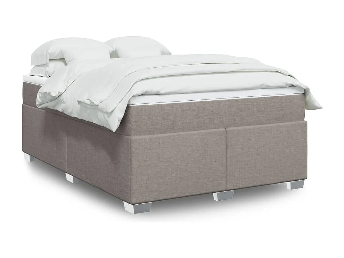 Sommier à lattes de lit avec matelas Taupe 160x200 cm Tissu