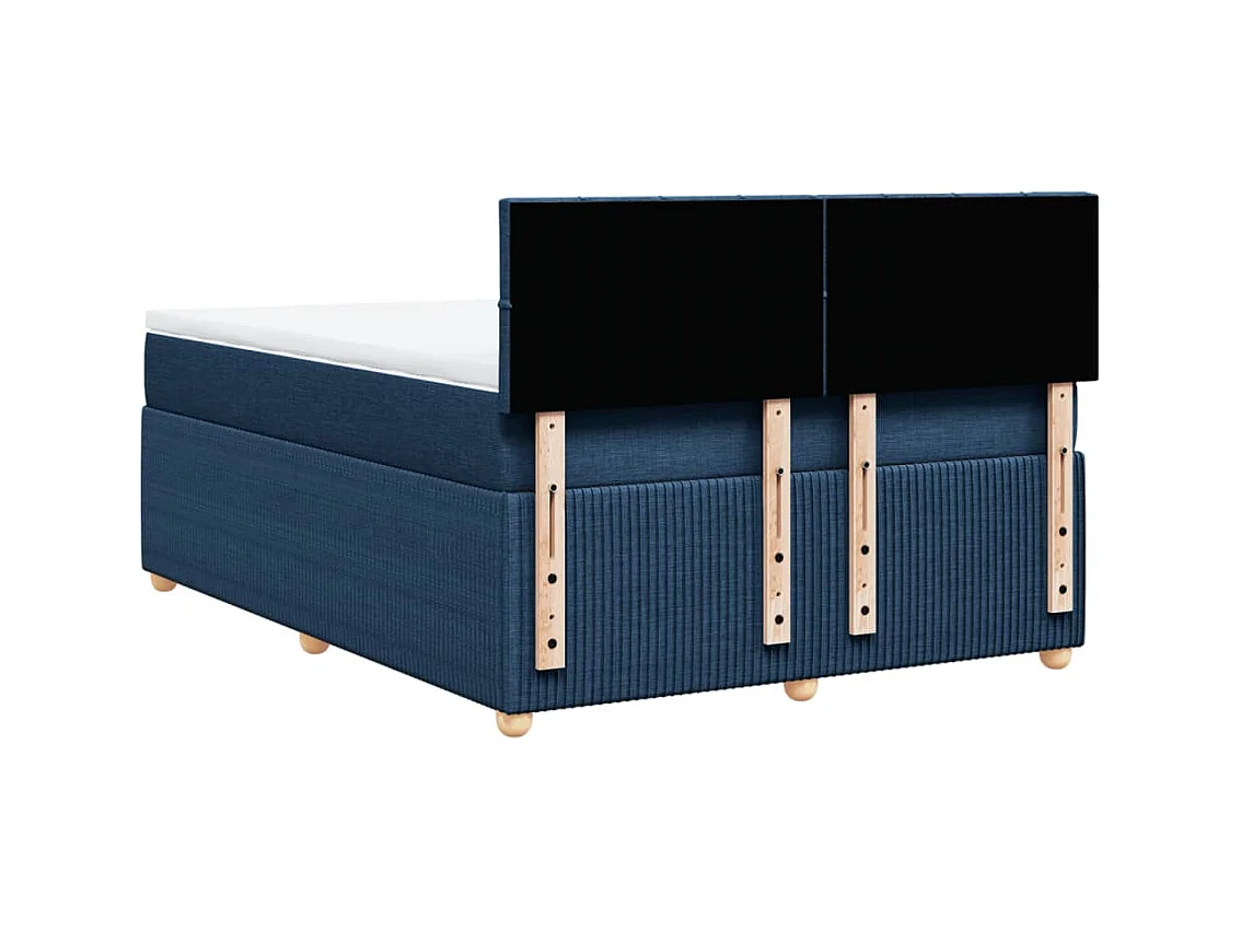 Sommier à lattes de lit avec matelas Bleu 160x200 cm Tissu