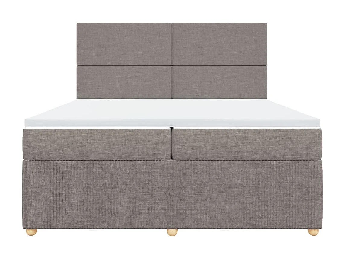 Cama com molas/colchão 200x200 cm tecido castanho-acinzentado