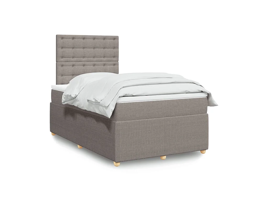 Boxspring met matras stof taupe 120x190 cm