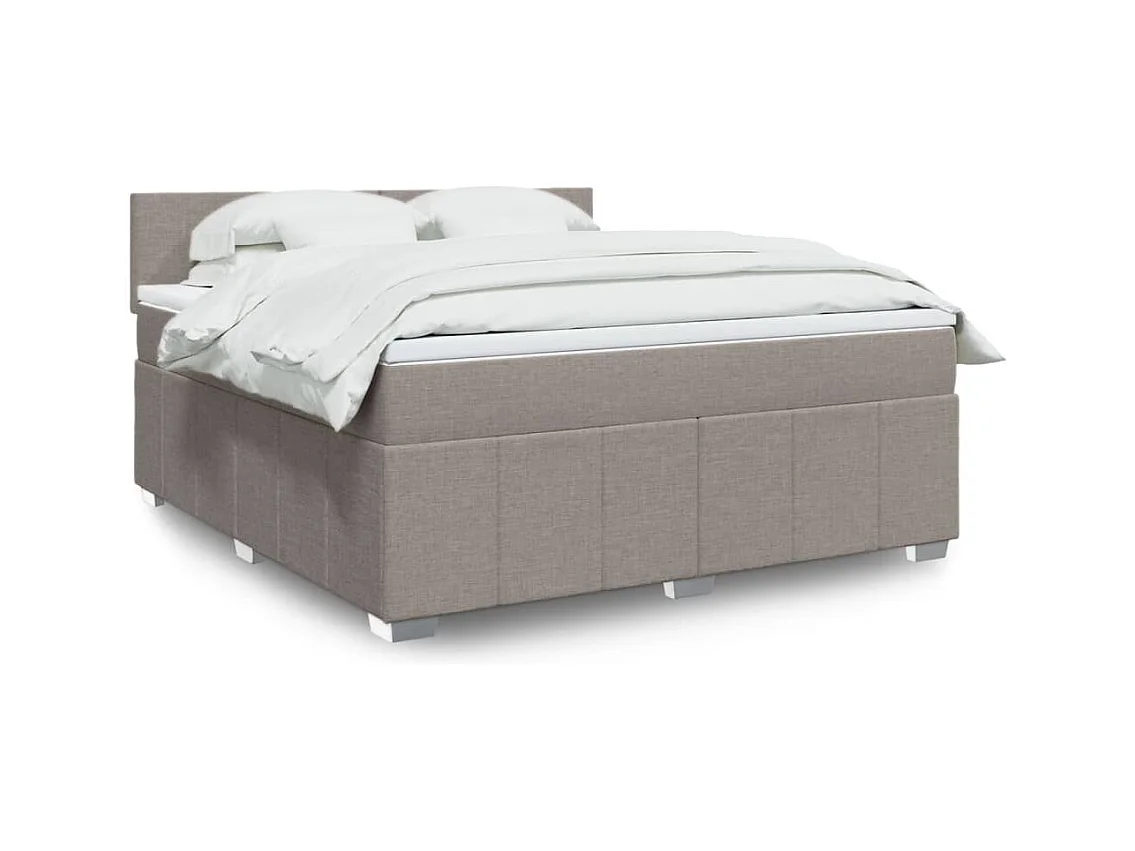 Sommier à lattes de lit avec matelas Taupe 180x200 cm Tissu