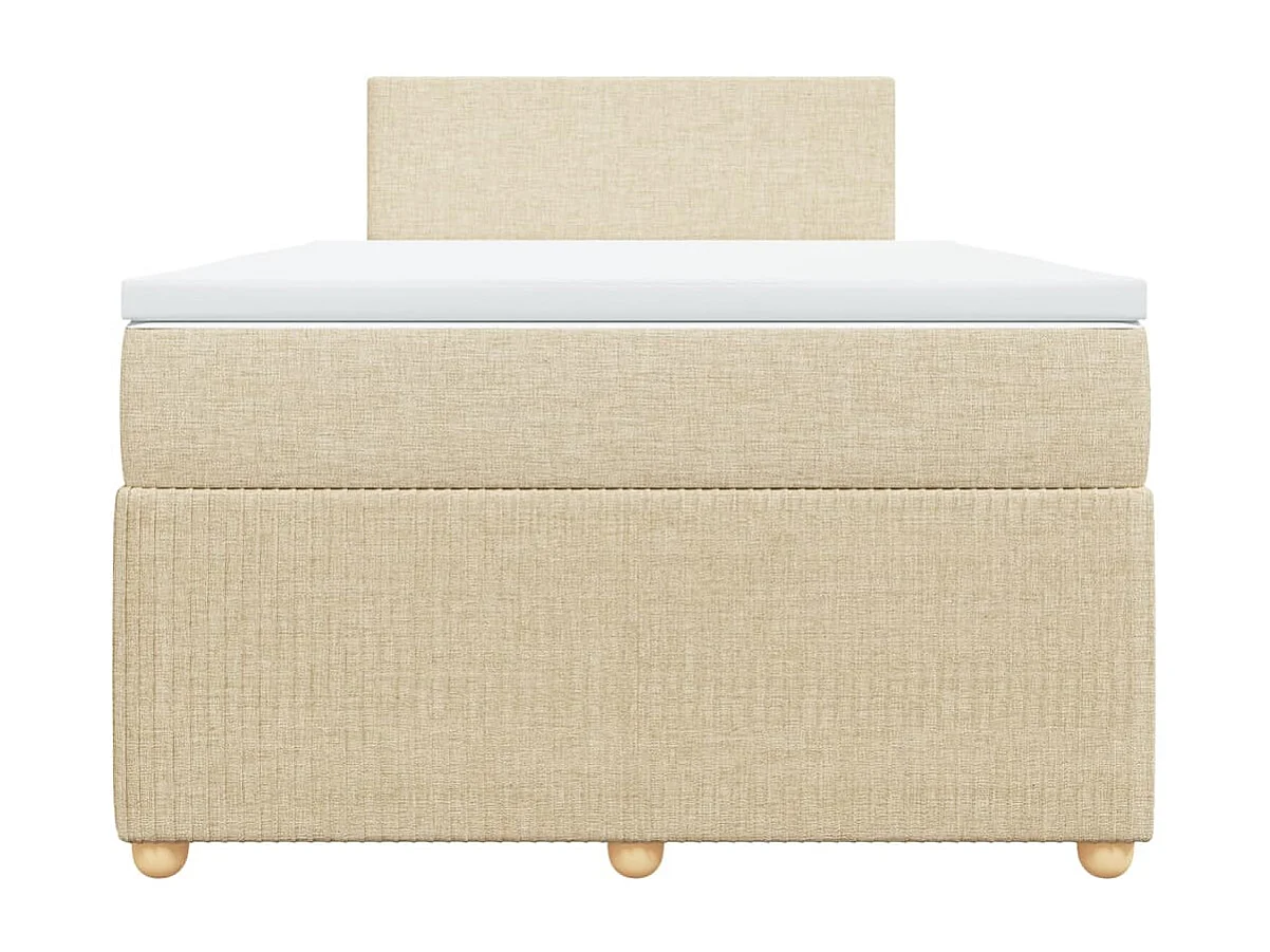 Sommier à lattes de lit avec matelas Crème 120x200 cm Tissu