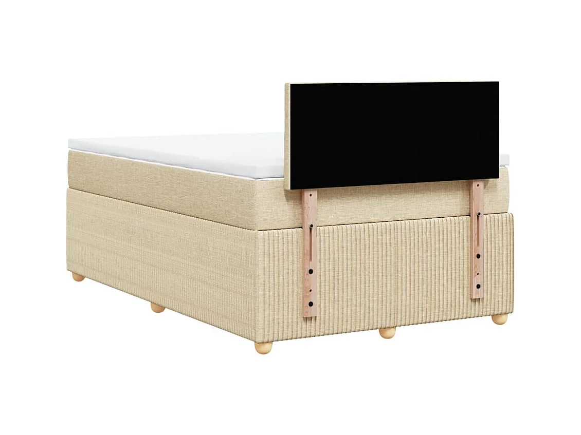 Boxspring met matras stof crèmekleurig 120x200 cm