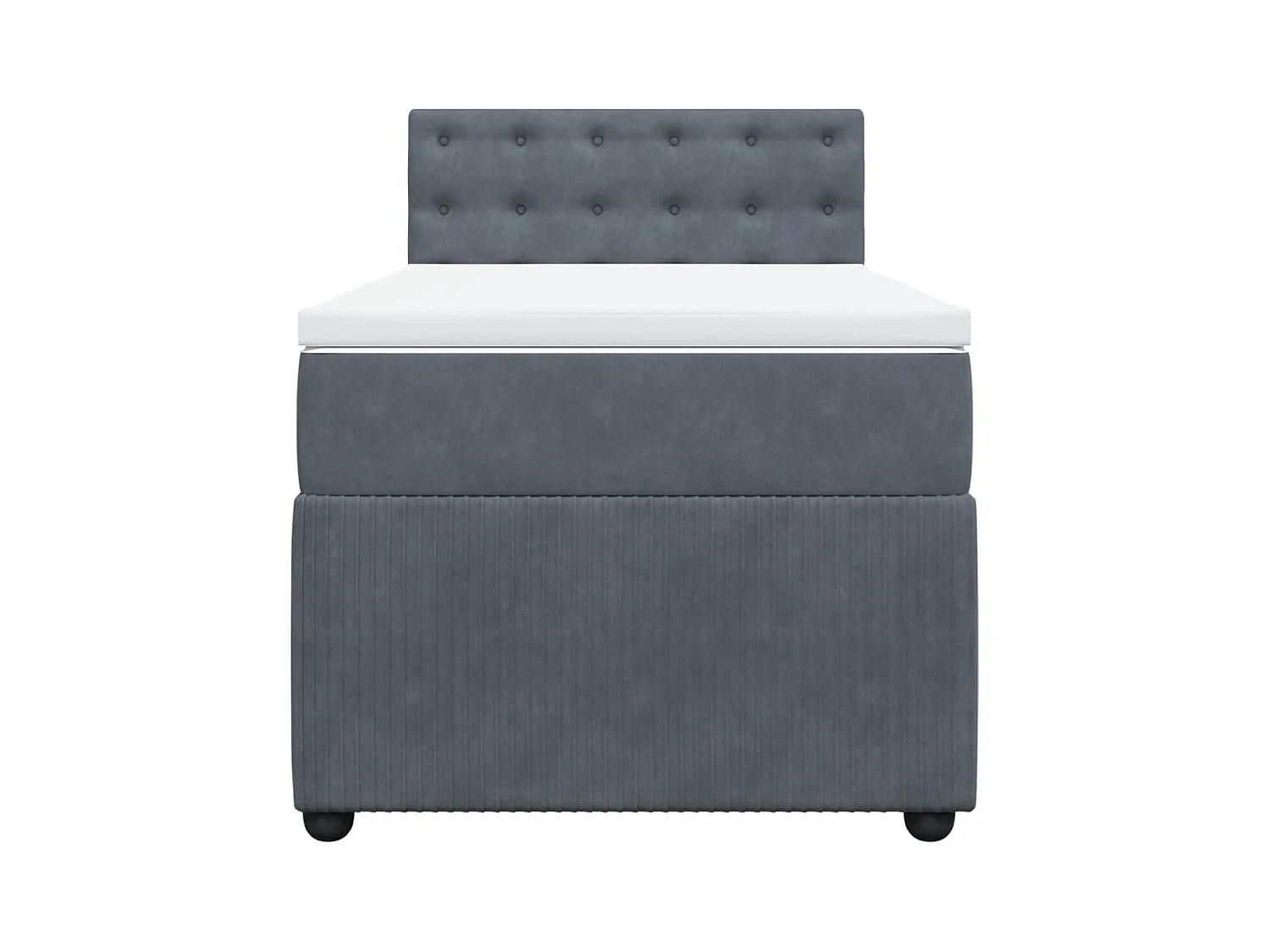 Sommier à lattes de lit et matelas Gris foncé 90x190 cm Velours
