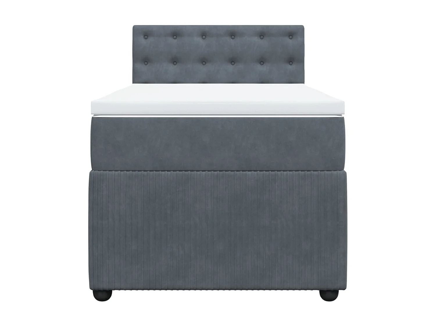 Cama com molas/colchão 90x190 cm veludo cinza-escuro