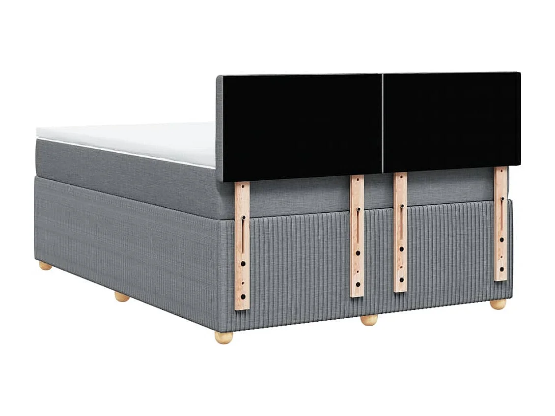 Sommier à lattes de lit avec matelas Gris clair 140x200cm Tissu