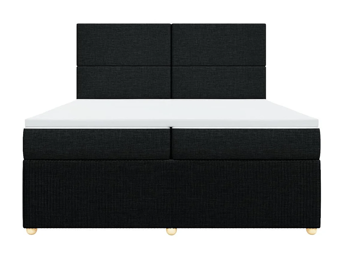 Boxspring met matras stof zwart 200x200 cm