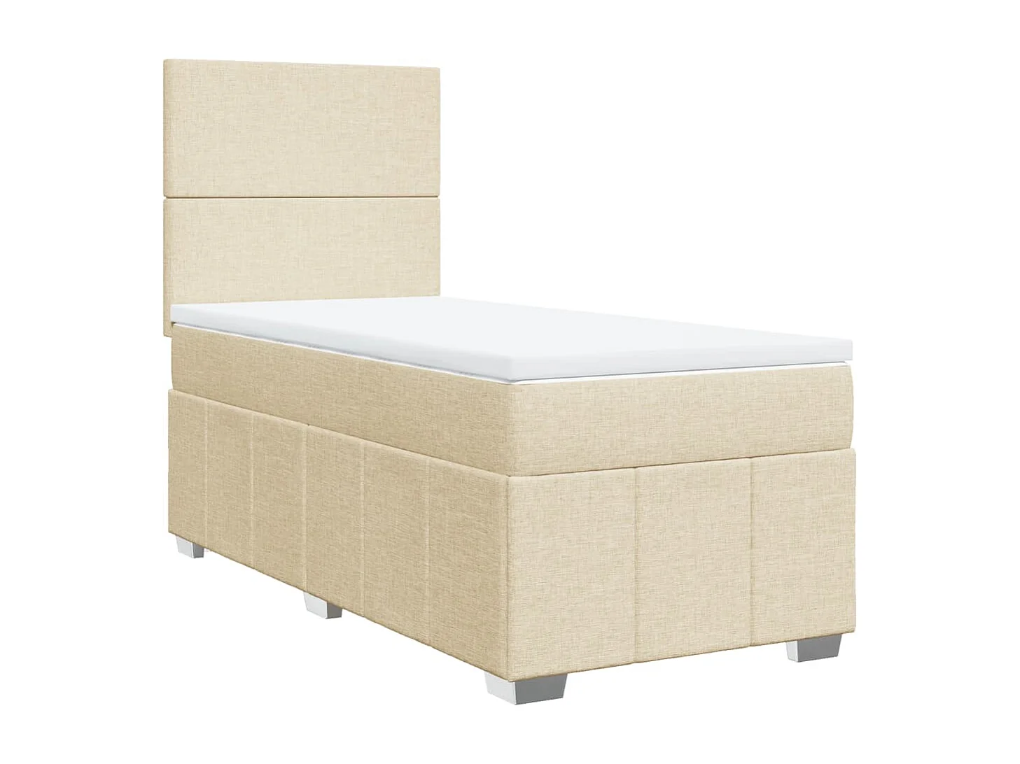 Boxspring met matras stof crèmekleurig 100x200 cm