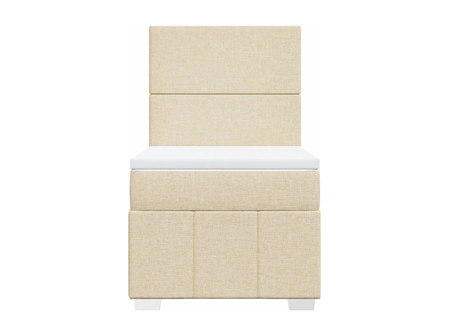 Boxspring met matras stof crèmekleurig 100x200 cm