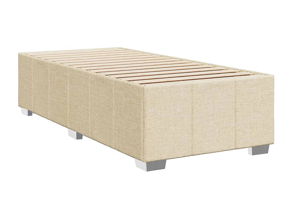 Boxspring met matras stof crèmekleurig 100x200 cm