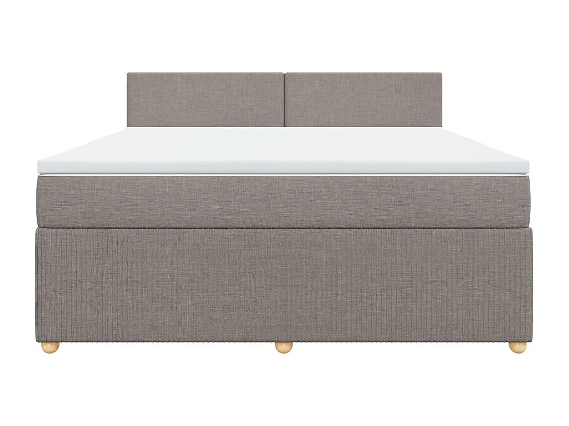 Boxspring met matras stof taupe 180x200 cm
