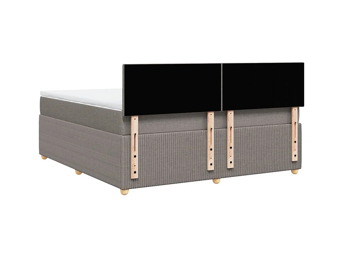 Sommier à lattes de lit avec matelas Taupe 180x200 cm Tissu