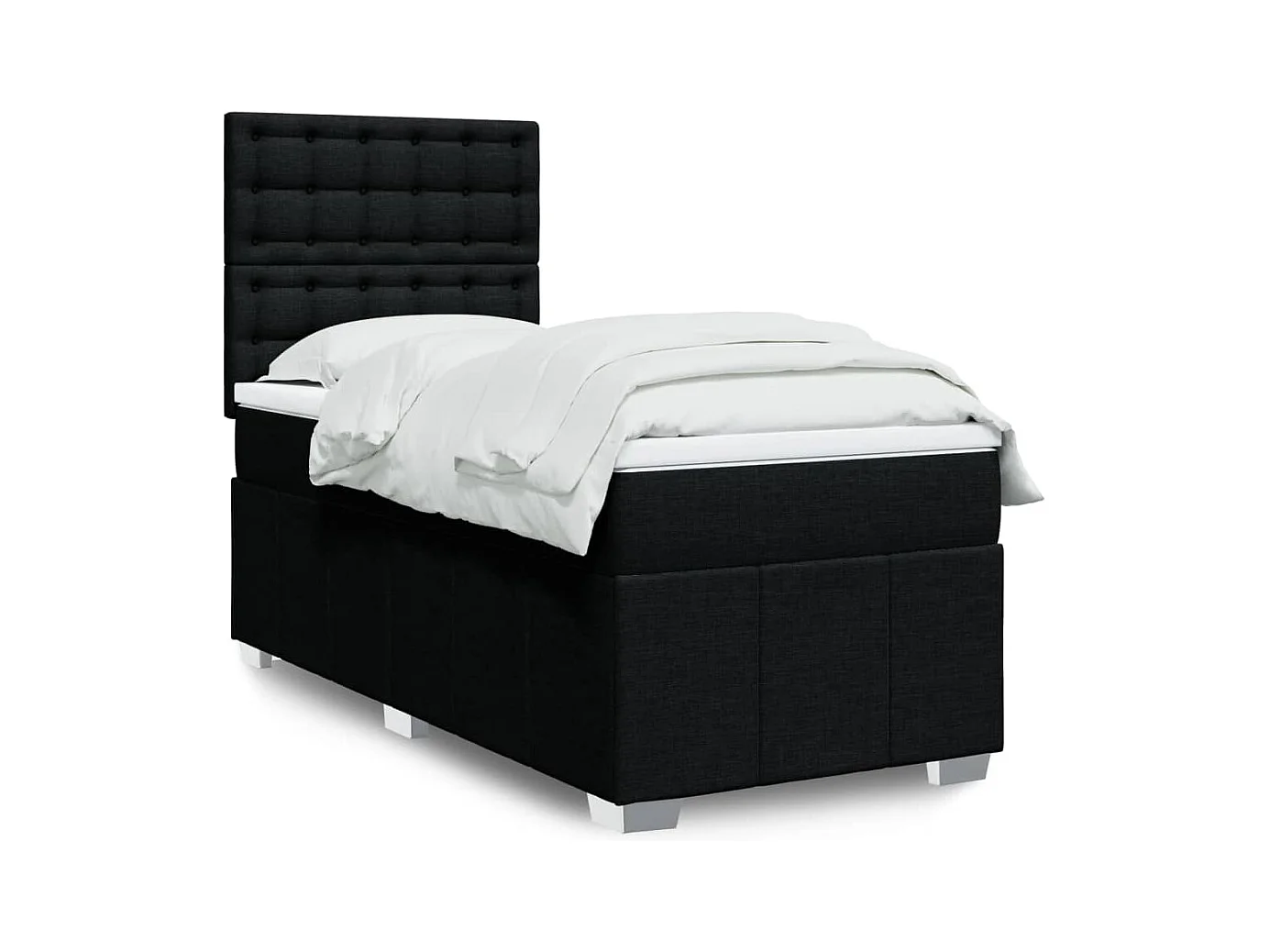 Sommier à lattes de lit et matelas Noir 80x200 cm Tissu