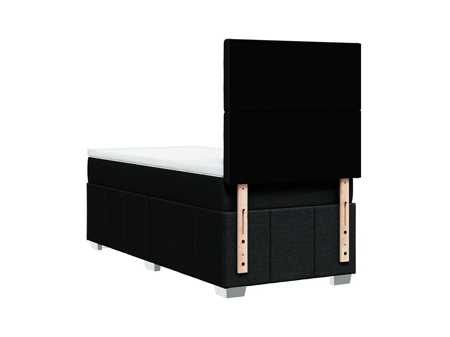 Sommier à lattes de lit et matelas Noir 80x200 cm Tissu