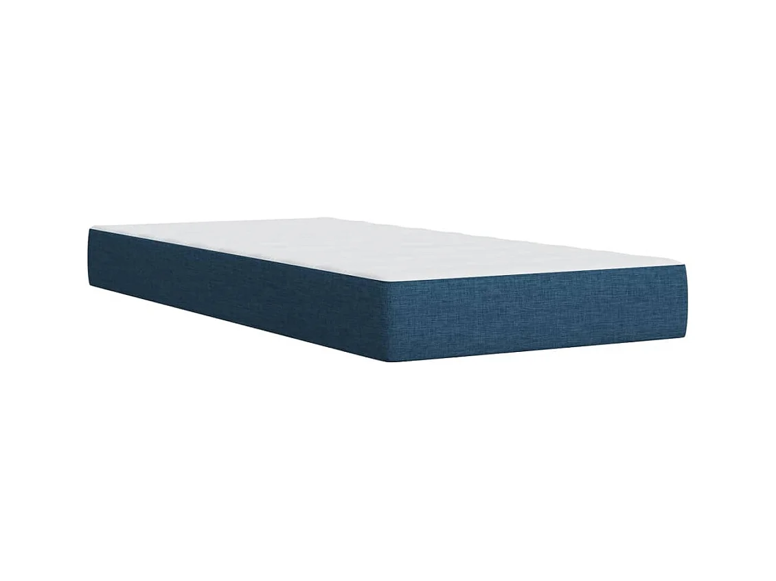 Cama com molas/colchão 90x200 cm tecido azul